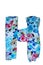 Isolated English alphabet is made of fabric with floral print