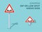 Isolated european dip or low spot ahead sign. Front and top view.