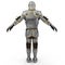 Isolated European Medieval Suit Of Armour or Armor With Helmet on white. Rear view. 3D illustration