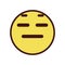 Isolated expressionless emoji face icon