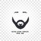 Isolated face with mustache and beard vector logo. Men barber shop emblem.