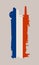 Isolated factory icon and grunge brush. France flag