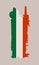 Isolated factory icon and grunge brush. Italy flag