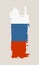 Isolated factory icon and grunge brush. Russia flag