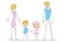 Isolated family standing