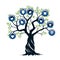 Isolated Family Tree on white background. Vector Illustration and concept. Plant and genealogy