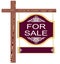 Isolated Fancy Real Estate For Sale Sign with Wood