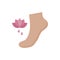 Isolated feet and lotus flower vector design