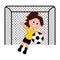 Isolated female soccer goalkeeper