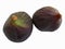 Isolated figs on a white background. The ripe fruit of figs