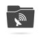 Isolated file folder icon with a satellite dish