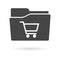 Isolated file folder icon with a shopping cart