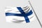 Isolated Finland Flag waving, 3D Realistic Finland Flag Rendered