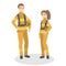 Isolated firefighters couple.