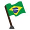 Isolated flag of Brazil