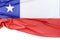 Isolated Flag of Chile with copy space below. 3D Rendering