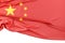 Isolated Flag of China with copy space below. 3D Rendering