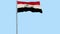 Isolated flag in colors of Iraq on a flagpole fluttering in the wind on a transparent background, 3d rendering, PNG format with Al