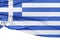 Isolated Flag of Greece with copy space below. 3D Rendering