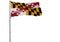 isolated flag of the US state of Maryland is flying in the wind, 3d rendering