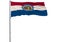 Isolated flag of the US state of Missouri is flying in the wind, 3d rendering