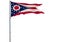 Isolated flag of the US state of Ohio is flying in the wind, 3d