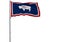 Isolated flag of the US state of Wyoming is flying in the wind,