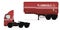 Isolated flammable semi trailer truck on white background