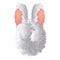 Isolated fluffy abstract rabbit avatar Vector