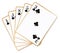 Isolated Flush Clubs Playing Cards