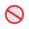 Isolated forbid ban red sign symbol