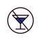 Isolated forbidden cocktail line and fill style icon vector design