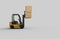 Isolated Forklift With Wood Boxes on White Background. 3D Rendered