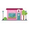 Isolated front view nail shop building Vector