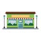 Isolated front view small business store building Vector