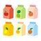 Isolated fruit juice carton boxes