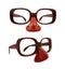 Isolated funny clown party glasses.