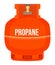 Isolated gas tank with propane, compressed gas, vessel, regulator, dangerous, flammable, explosive