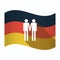 Isolated Germany flag with a gay couple pictogram