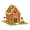 Isolated gingerbread easter house on white background