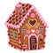 Isolated gingerbread house for valentine`s day