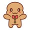 Isolated gingerbread man cartoon