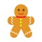 Isolated gingerbread man cookie icon