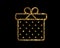 Isolated glitter golden holiday gift box icon