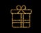 Isolated glitter golden holiday gift box icon