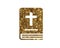 Isolated glitter golden holy bible book icon