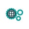 Isolated global sphere and gears vector design