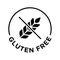 Isolated gluten free icon badge stamp for food packaging label. Allergen free