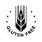 Isolated gluten free icon badge stamp for food packaging label. Allergen free