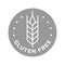 Isolated gluten free icon badge stamp for food packaging label. Allergen free